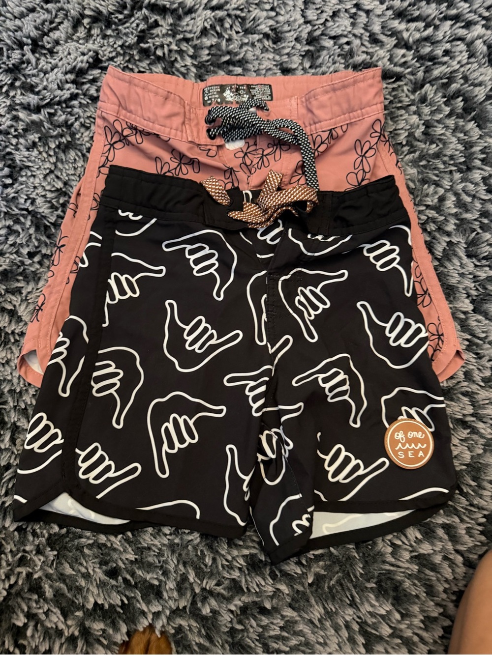 Kids Black & Pink Swim Trunks - One Sea Inspired